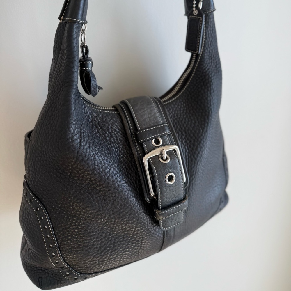 Coach Vintage Y2K Soho Buckle Hobo Bag 5054 - Black Pebbled Leather - Picture 8 of 15